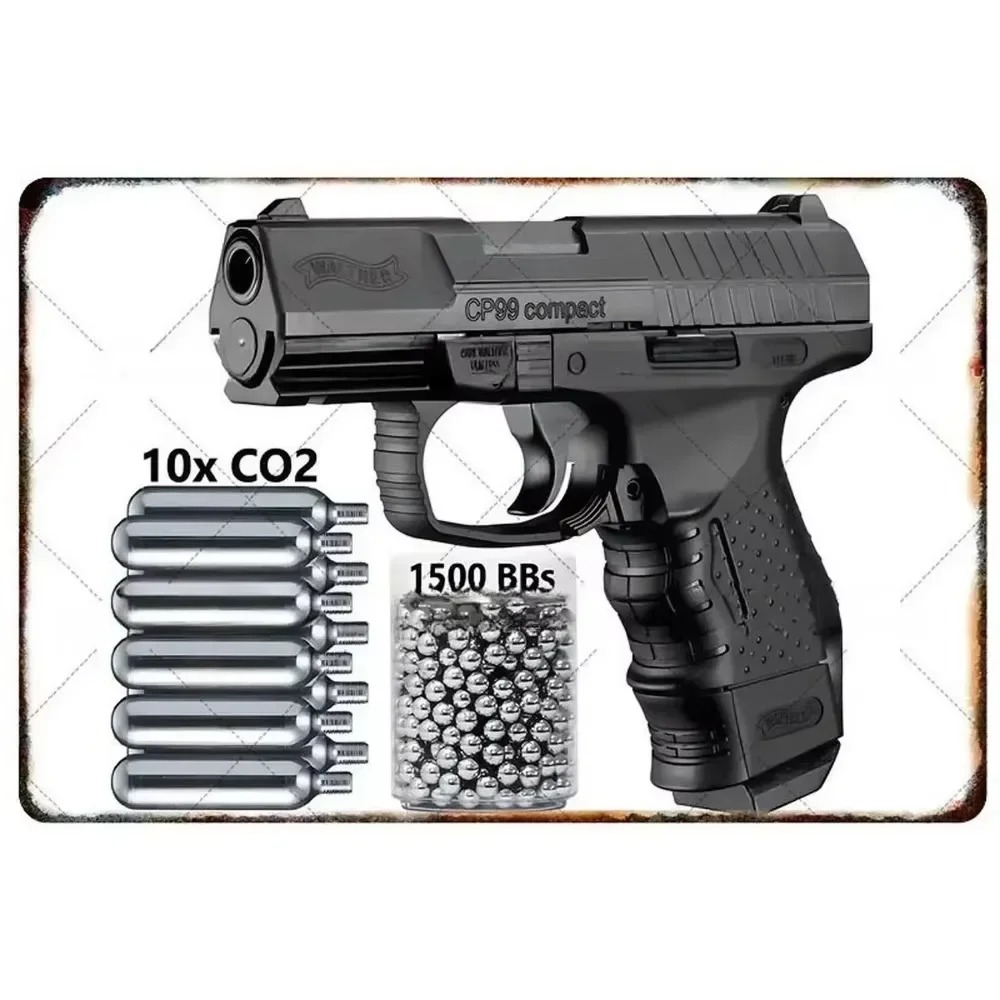Gun Shooting Arcade - 2D Metall-Dekoration Exquisit Gestaltete Pistolen-Metallschilder: Darstellung