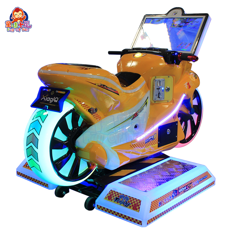 Coin Operated Kiddie Ride - Indoor-Unterhaltungs-Motorrad-Rennspielautomat für Kinder, Münzbetriebene Kinderfahrgeschäfte-Spielmaschine zum
