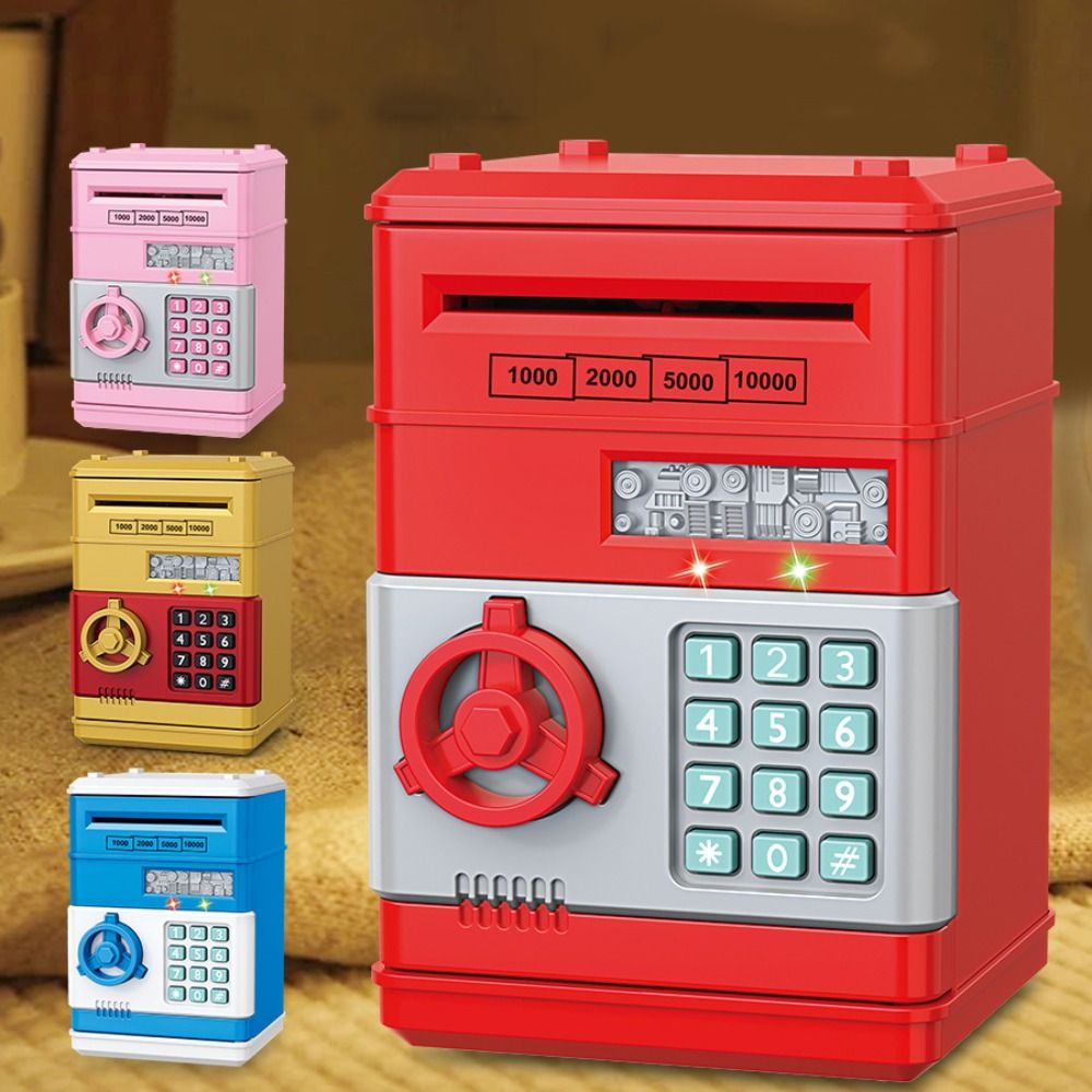 Coin Operated Kiddie Ride - Elektronisches Sparschwein, automatischer Mini-Safe, Münzen, Bargeldsparend,