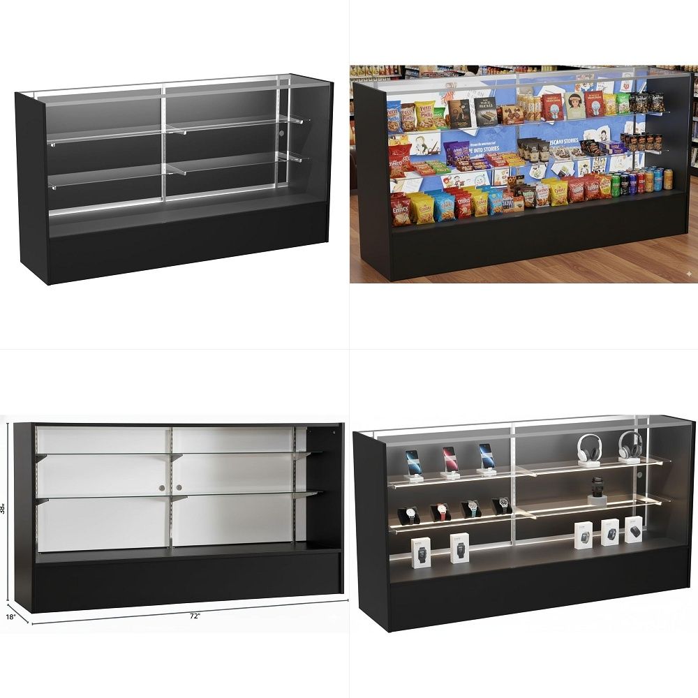 Glass Cabinet Display - Vitrine mit Vollglas-Display 72 Glas-Schaukasten mit
