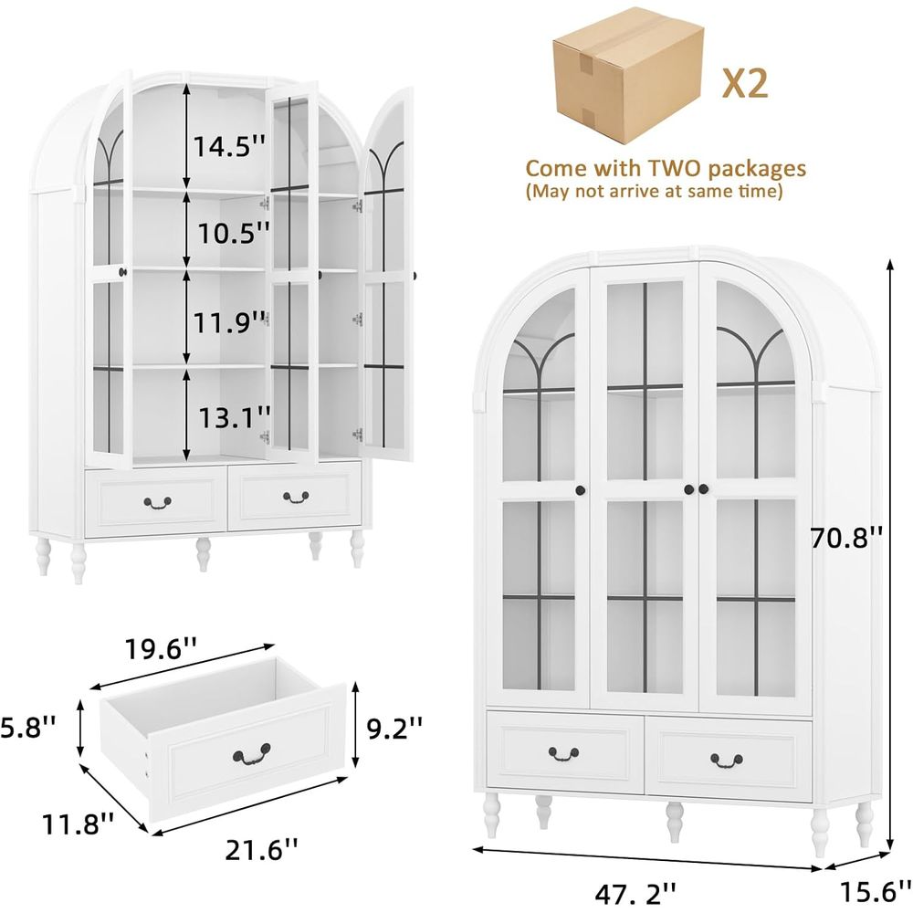 70,8 Zoll hoher, gewölbter Küc – Glass Cabinet Display Bewertung und Preis