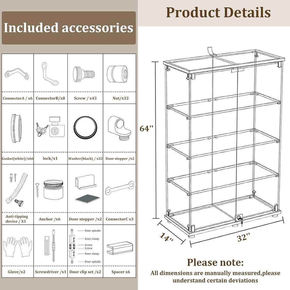 Vitrine aus gehärtetem Glas, 4 – Glass Cabinet Display Bewertung und Preis