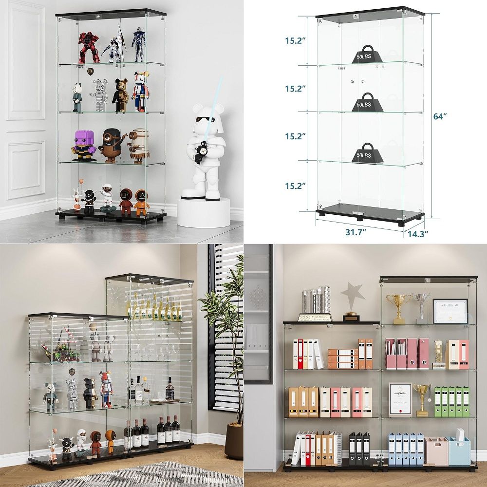 Vitrine mit 4 Regalen, Doppelt – Glass Cabinet Display Bewertung und Preis