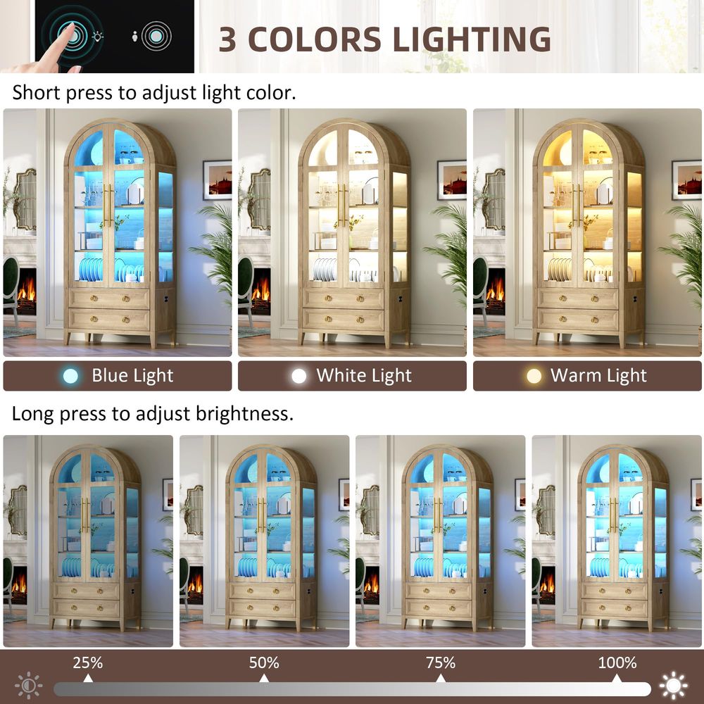 71-Zoll-Bogenvitrine mit Glast – Glass Cabinet Display Bewertung und Preis