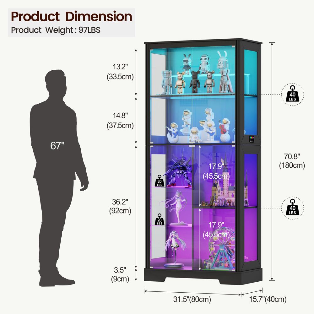 Beleuchteter Eck-Vitrinenschra – Glass Cabinet Display Bewertung und Preis