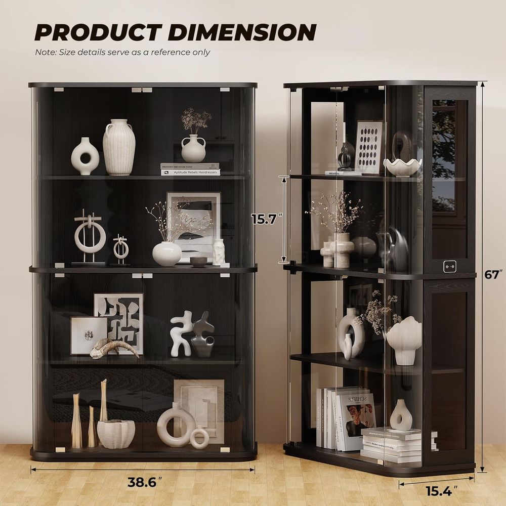 Große abgerundete Vitrine mit  – Glass Cabinet Display Bewertung und Preis