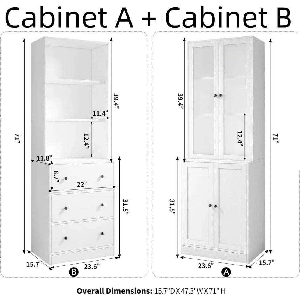 71 Zoll hohes Bücherregal mit  – Glass Cabinet Display Bewertung und Preis