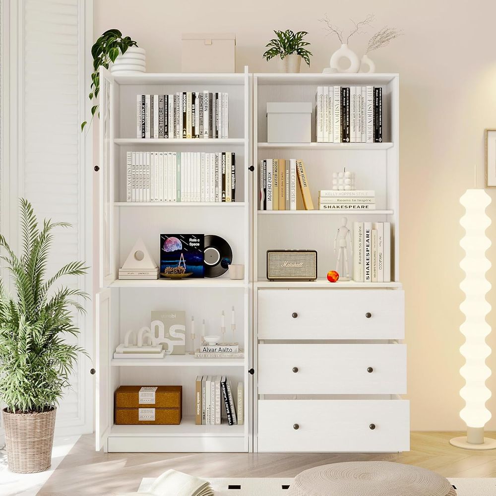 71 Zoll hohes Bücherregal mit  – Glass Cabinet Display Bewertung und Preis