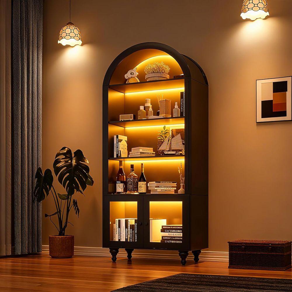 Holz-Vitrine mit Bogentür, Gla – Glass Cabinet Display Bewertung und Preis