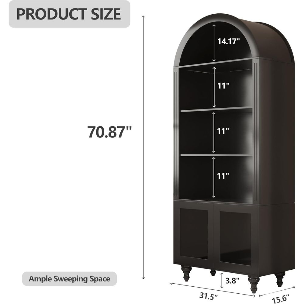 Holz-Vitrine mit Bogentür, Gla – Glass Cabinet Display Bewertung und Preis