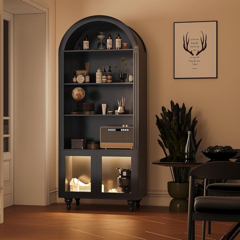 Holz-Vitrine mit Bogentür, Gla – Glass Cabinet Display Bewertung und Preis