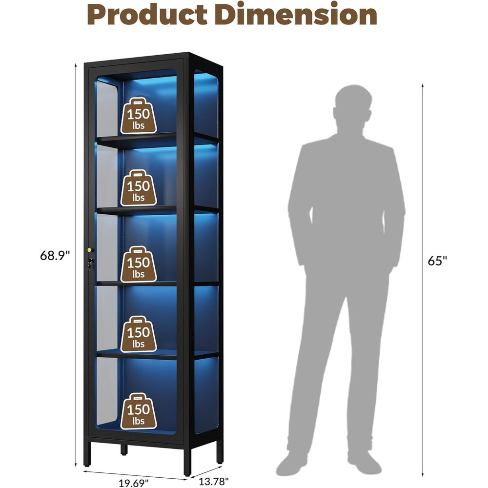 69 Glas-Vitrine mit Schloss &  – Glass Cabinet Display Bewertung und Preis