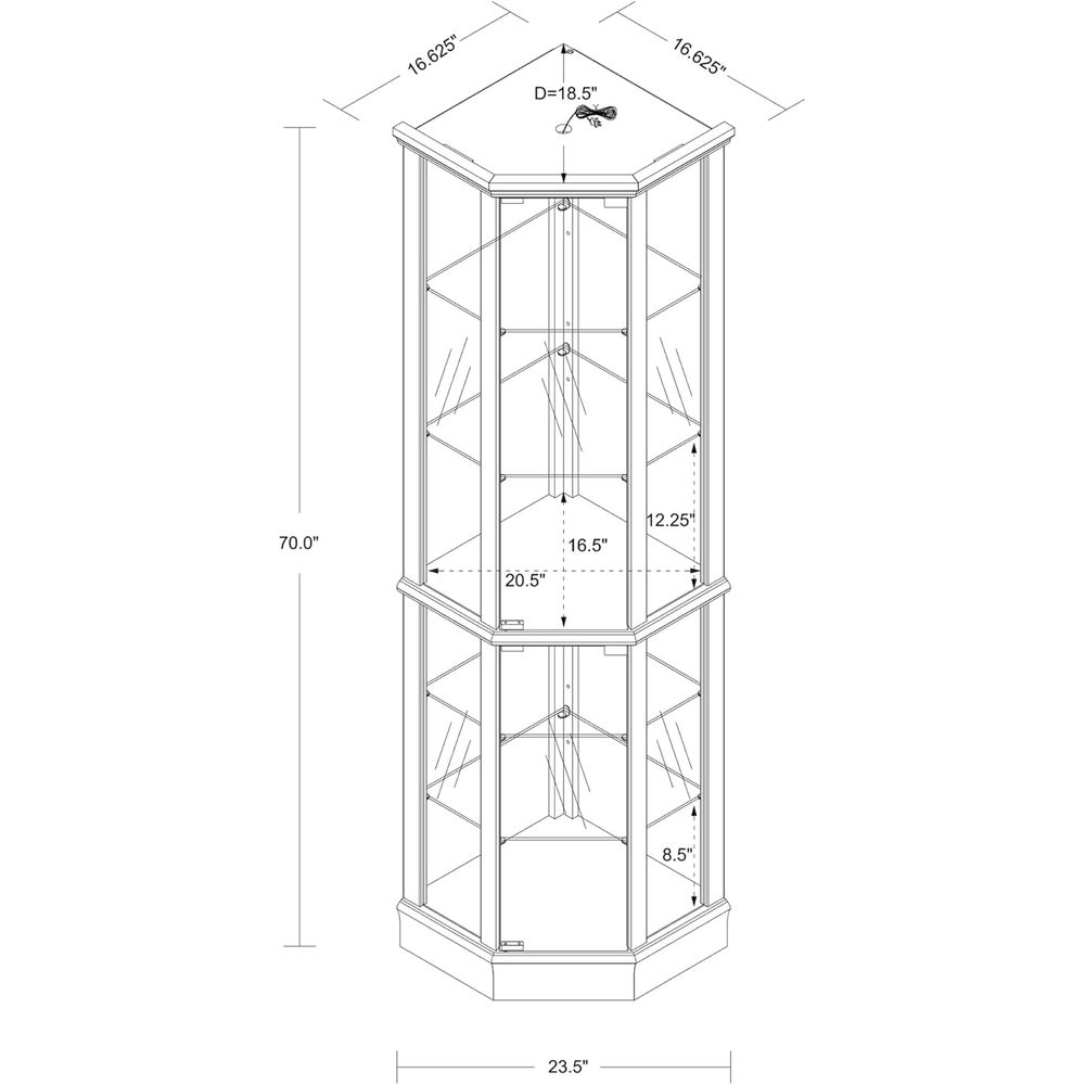 70 Zoll hoher, beleuchteter Gl – Glass Cabinet Display Bewertung und Preis